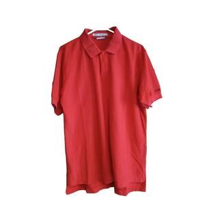 Vintage 80s Levi's Red Short Sleeve Casual Golf Polo Shirt, Men's Size XL